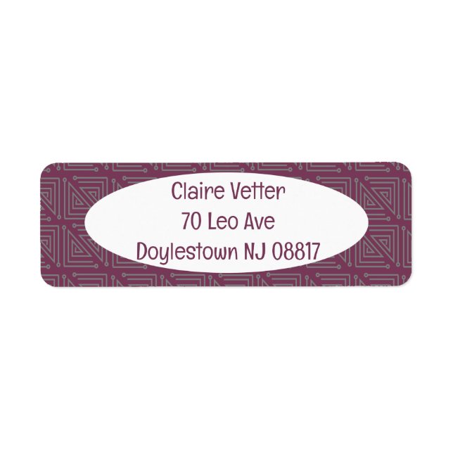 Etiqueta Mazas gris Art Deco (Frente)