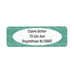 Etiqueta Mazas Verde azuladas Art Deco