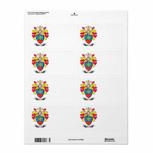 Etiqueta McLaughlin Escudo de Armas (Hoja Entera)