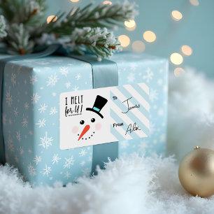 Etiqueta Me derribo por ti Navidades Frosty Jolly Snowman