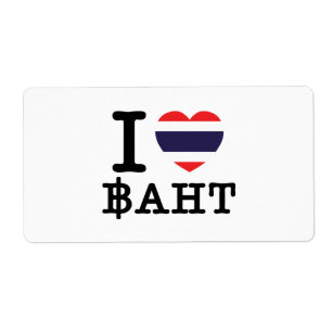 Etiqueta Me encanta (amo) el baht