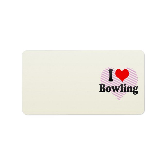 Etiqueta Me encanta el Bowling (Frente)