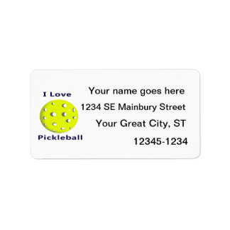 Etiqueta Me encanta el pickleball con la bola amarilla. png