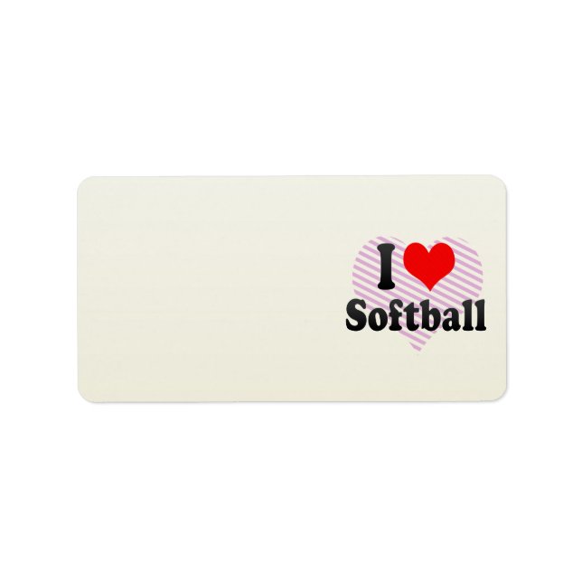 Etiqueta Me encanta el Softball (Frente)