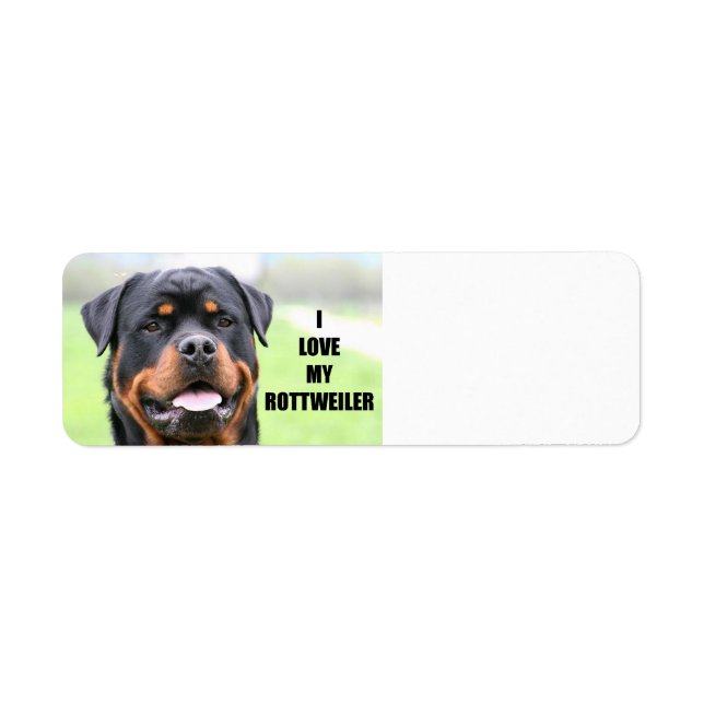 Etiqueta Me encanta mi Rottweiler (Frente)