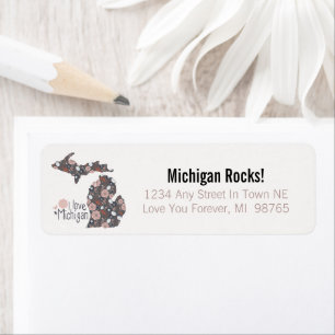 Etiqueta Me Encanta Michigan Floral Pink Brown Black