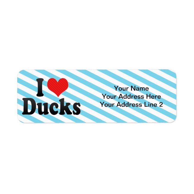 Etiqueta Me encantan los patos (Frente)