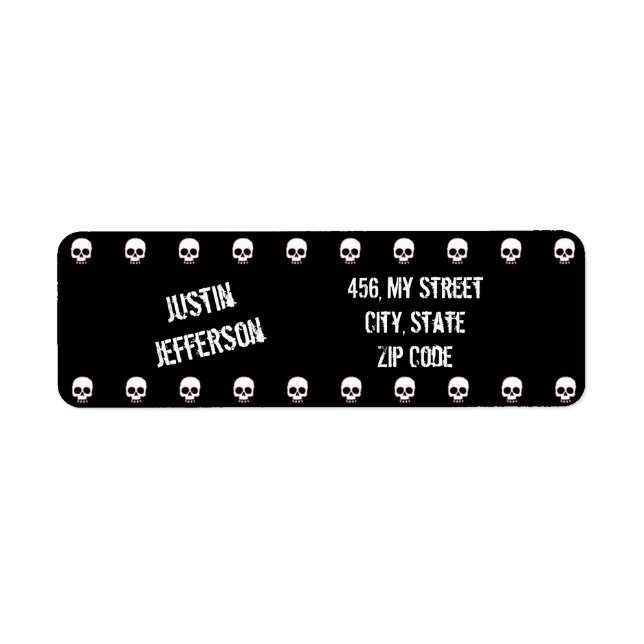 Etiqueta Me encantan los Skulls (Frente)