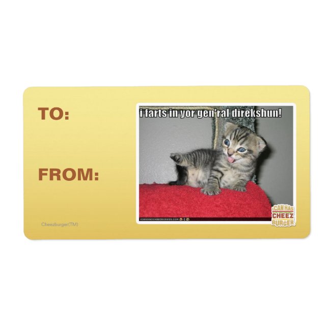 Etiqueta Me pedo en tu gen'ral direkshun (Frente)