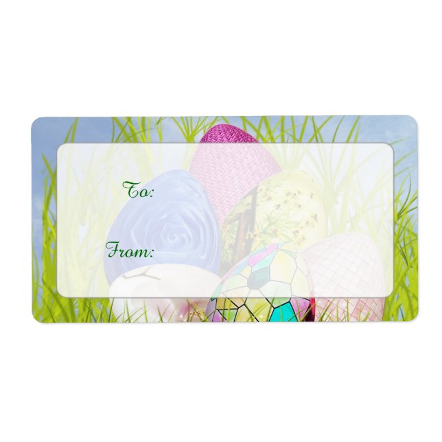 Etiqueta Media Docena de Huevos de Pascua (Frente)