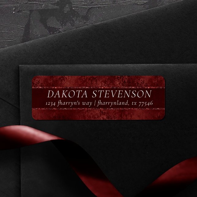 Etiqueta Medianoche Henna Romance | Red Satiny Grunge (Subido por el creador)