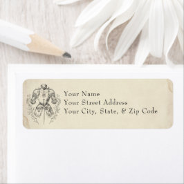 Etiqueta Medieval Fantasy Armor Black Etching Wedding