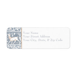 Etiqueta Medieval Fantasy Deer Blue Gold Etching Wedding