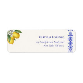Etiqueta Mediterranean Blue & Lemon Branch Wedding Return