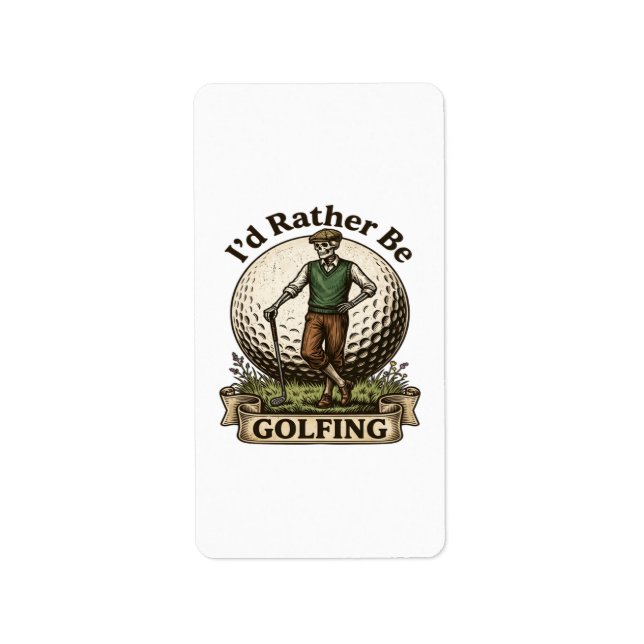 Etiqueta Mejor estaría jugando golf (Frente)
