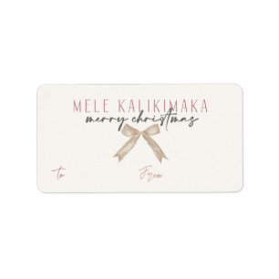 Etiqueta Mele Kalikimaka, regalo de Navidades de estilo haw