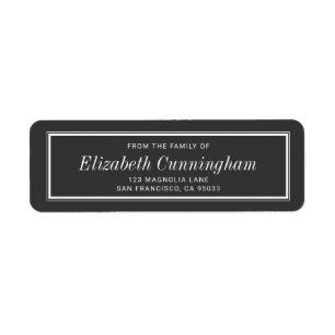 Etiqueta Memorial Classic Simple Typography Return Address