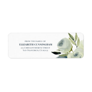 Etiqueta Memorial Funeral Moderno Watercolor Return Address