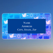 Menorá personalizada de Hanukkah Palomas y Estrell