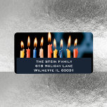 Etiqueta Menorah Hanukkah<br><div class="desc">Etiqueta de dirección de Plata Menorah Hanukkah</div>