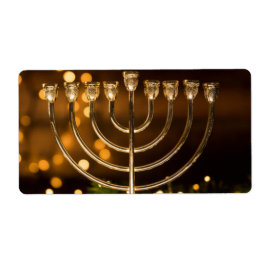 Etiqueta Menorah Hanukkah