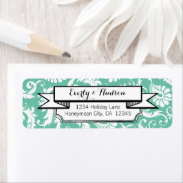 Etiqueta Menta o damasco floral personalizado de cualquier
