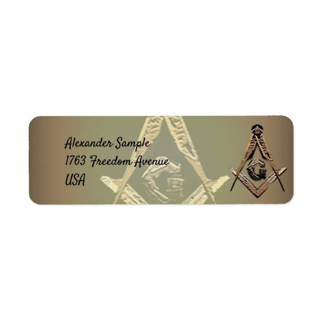 Etiqueta Mentes masónicas (dorado) (Frente)