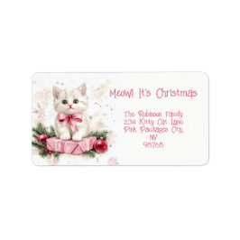 Etiqueta Meow Navidades Kitten Pink