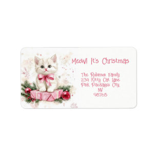 Etiqueta Meow Navidades Kitten Pink