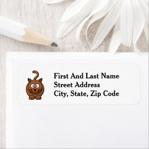 Etiqueta ¡Meowza! Funny Brown Kitty Cat Personalizado Desig