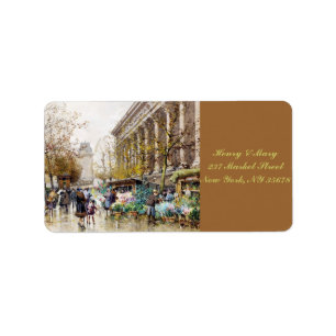 Etiqueta Mercado de flores en Madeleine, París