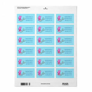 Etiqueta Mermaid Bunny Address Labels