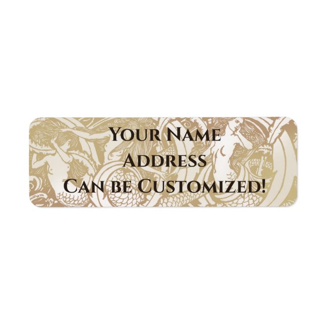 Etiqueta Mermaids de Art Nouveau (Frente)