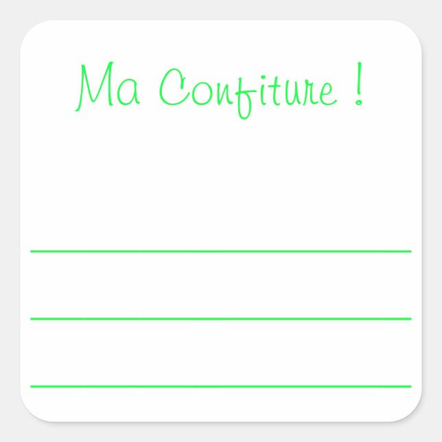 Etiqueta mermelada verde “mi mermelada " (Anverso)