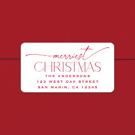 Etiqueta Merriest Christmas Elegant Holiday Return Address