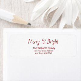 Etiqueta Merry and Bright Modern Christmas Return Address