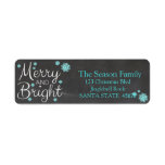 Etiqueta Merry & Bright chalkboard stars holiday label<br><div class="desc">Add a special detail to your holiday letters! After all the work and stress, tell them you have a new address! There is no better ( and easier!) way to spread the news than adding this label to your Christmas post. There are many different labels available, so pick the design...</div>