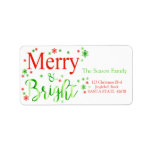 Etiqueta Merry & Bright stars holiday label<br><div class="desc">Add a special detail to your holiday letters! After all the work and stress, tell them you have a new address! There is no better ( and easier!) way to spread the news than adding this label to your Christmas post. There are many different labels available, so pick the design...</div>