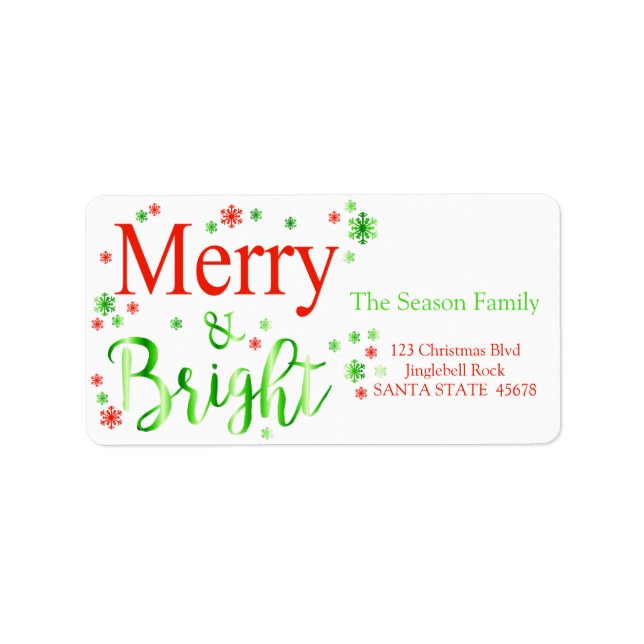 Etiqueta Merry & Bright stars holiday label (Frente)