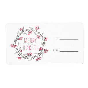 Etiqueta Merry & Bright Wreath