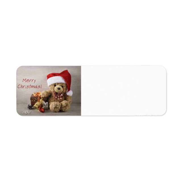 Etiqueta Merry Chistmas Teddy Bear (Frente)