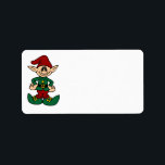 Etiqueta Merry Christmas Address Labs Cute Elf<br><div class="desc">Merry Christmas Address Labs Cute Elf</div>