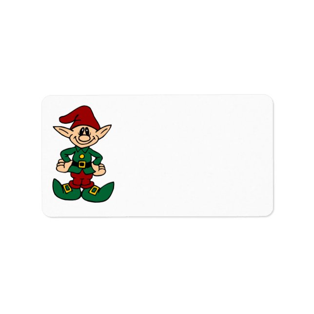Etiqueta Merry Christmas Address Labs Cute Elf (Frente)