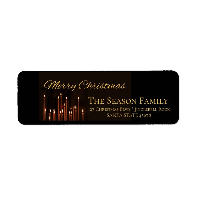 Etiqueta Merry Christmas candles Christmas label (Frente)