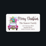 Etiqueta Merry Christmas Car and Christmas gifts<br><div class="desc">Merry Christmas Car and Christmas gifts Label
Handpainted Watercolor car with gifts. Add a special detail to your holiday mail to make it stand out from the rest. There are many different designs available so pick your favorite and make it yours!</div>