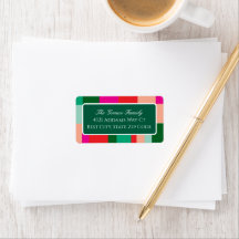 Merry Christmas Color Block Green Mailing Address