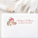 Etiqueta Merry Christmas Cute Watercolor Mouse<br><div class="desc">Merry Christmas Cute Watercolor Mouse</div>