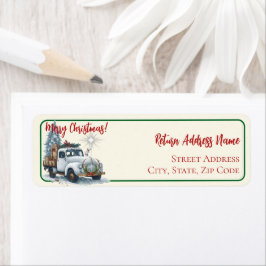 Etiqueta Merry Christmas from the Cabin ReturnAddress Label