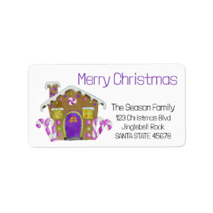Etiqueta Merry Christmas Gingerbread house Label