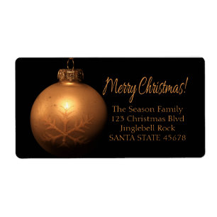 Etiqueta Merry Christmas Golden ornament label
